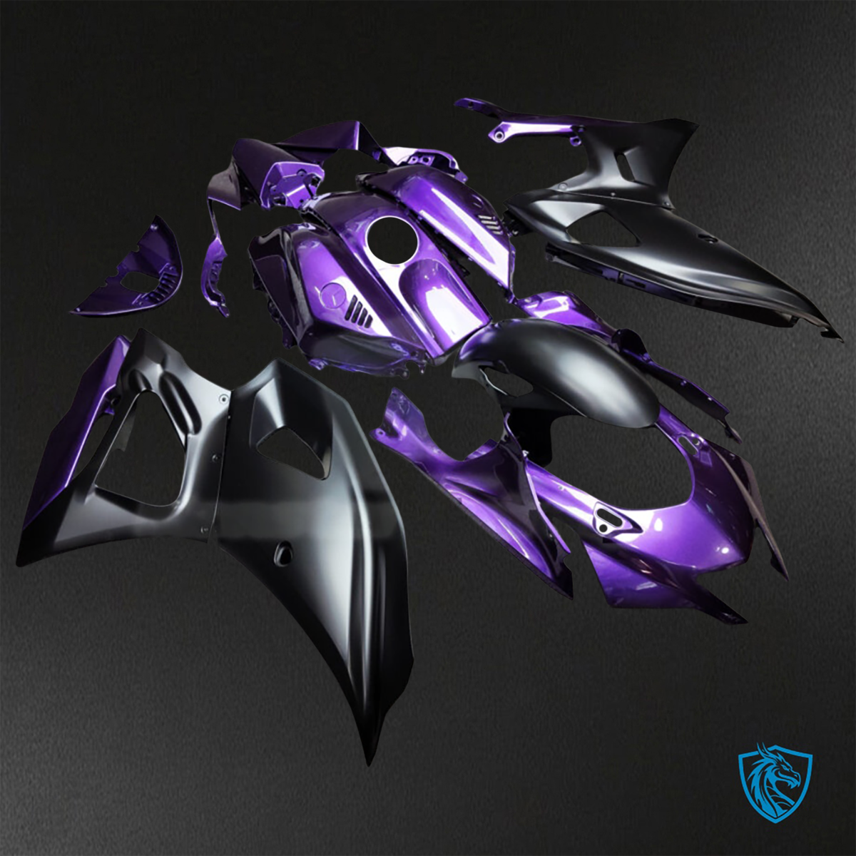 Yamaha R7 (2021-2025) Gloss Deep Purple & Matte Black - Replacement Motorcycle Fairings Kit