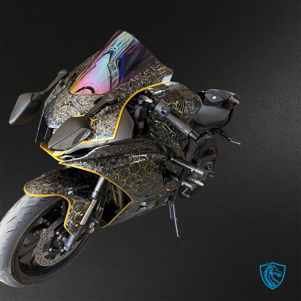 Yamaha R7 (2021-2025) Black & Gold Carbon Fiber - Custom ABS Fairing Kit