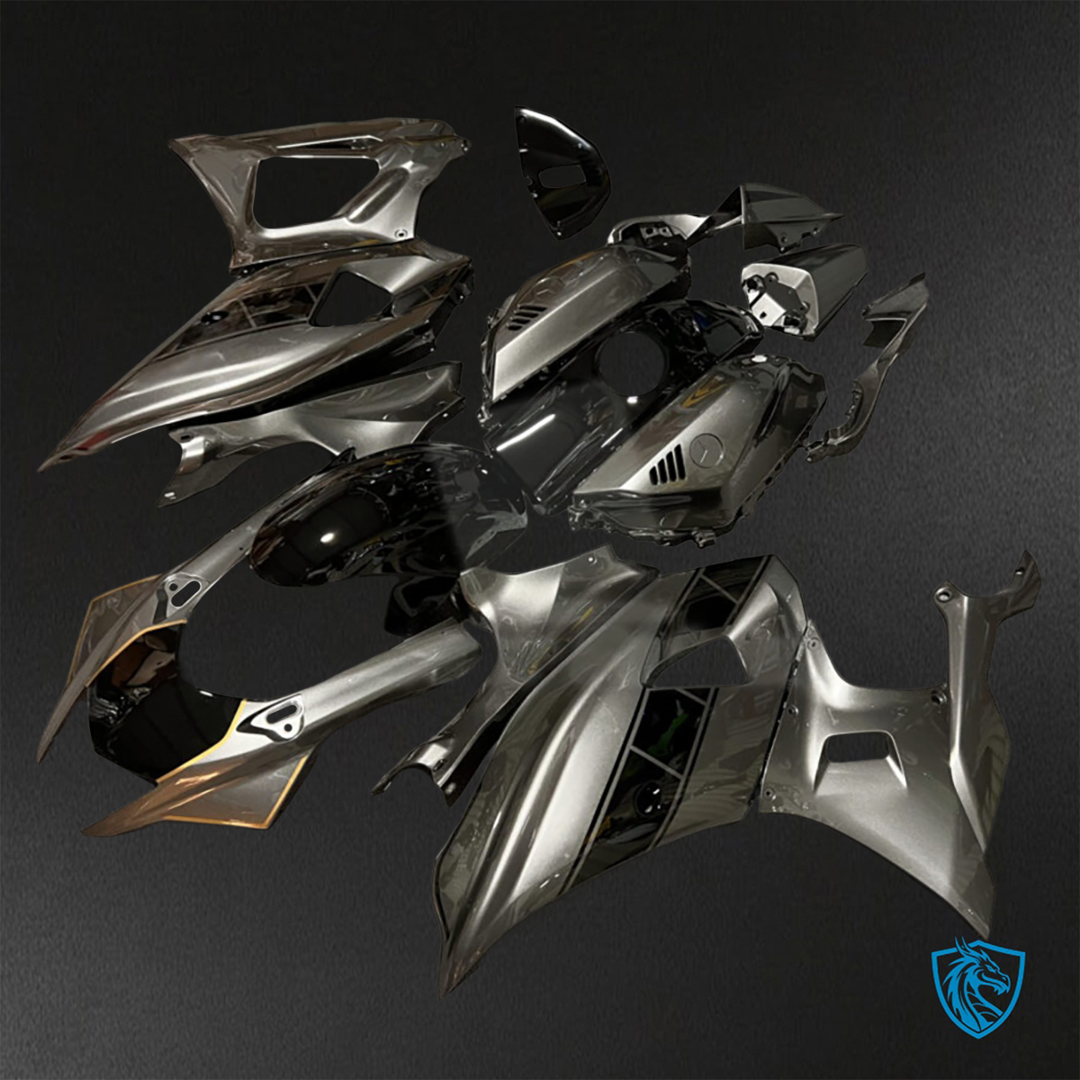 Yamaha R7 (2021-2025) Gloss Gray & Black Fairings Kit - Aftermarket ABS Bodywork