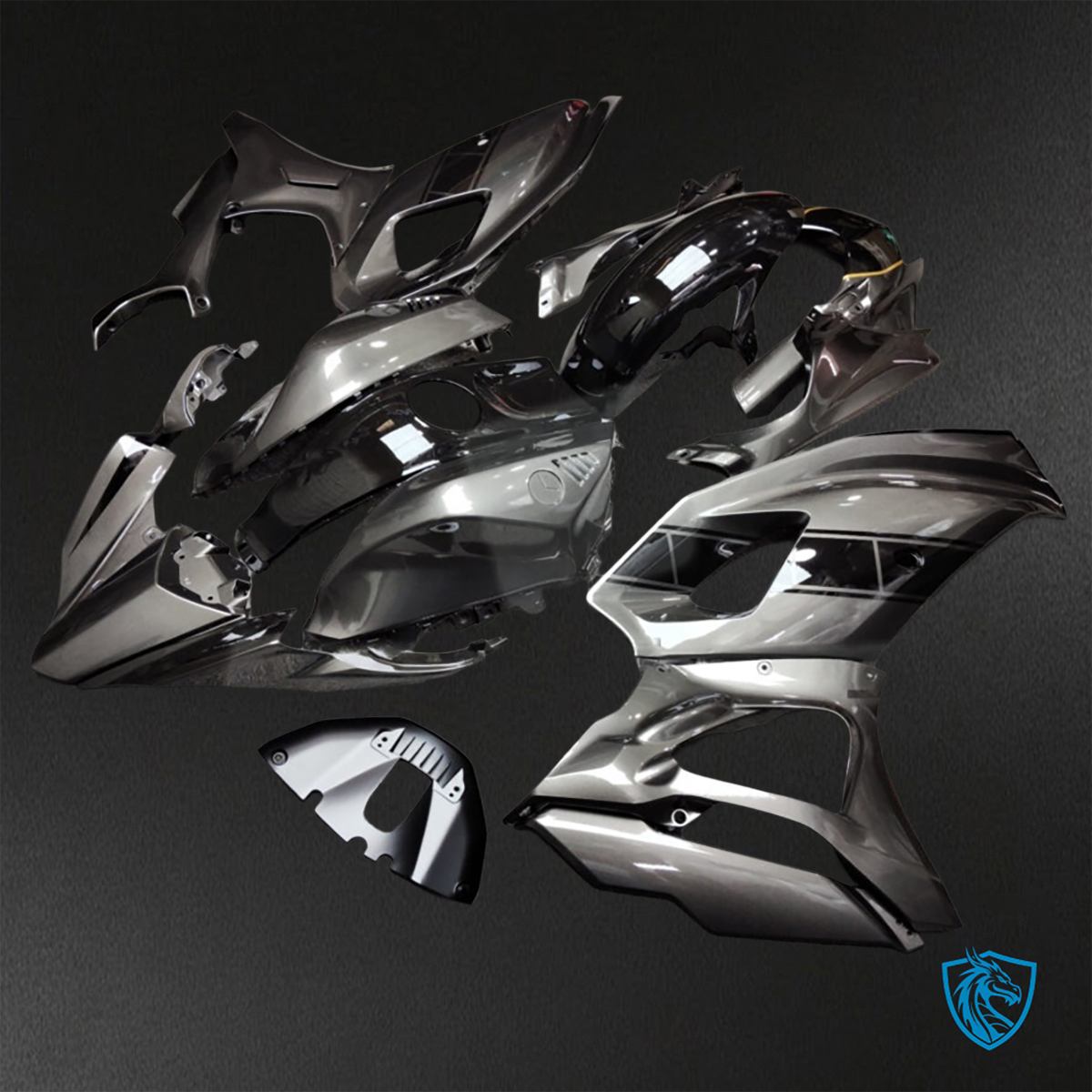 Yamaha R7 (2021-2025) Gloss Gray & Black - Custom ABS Fairing Kit