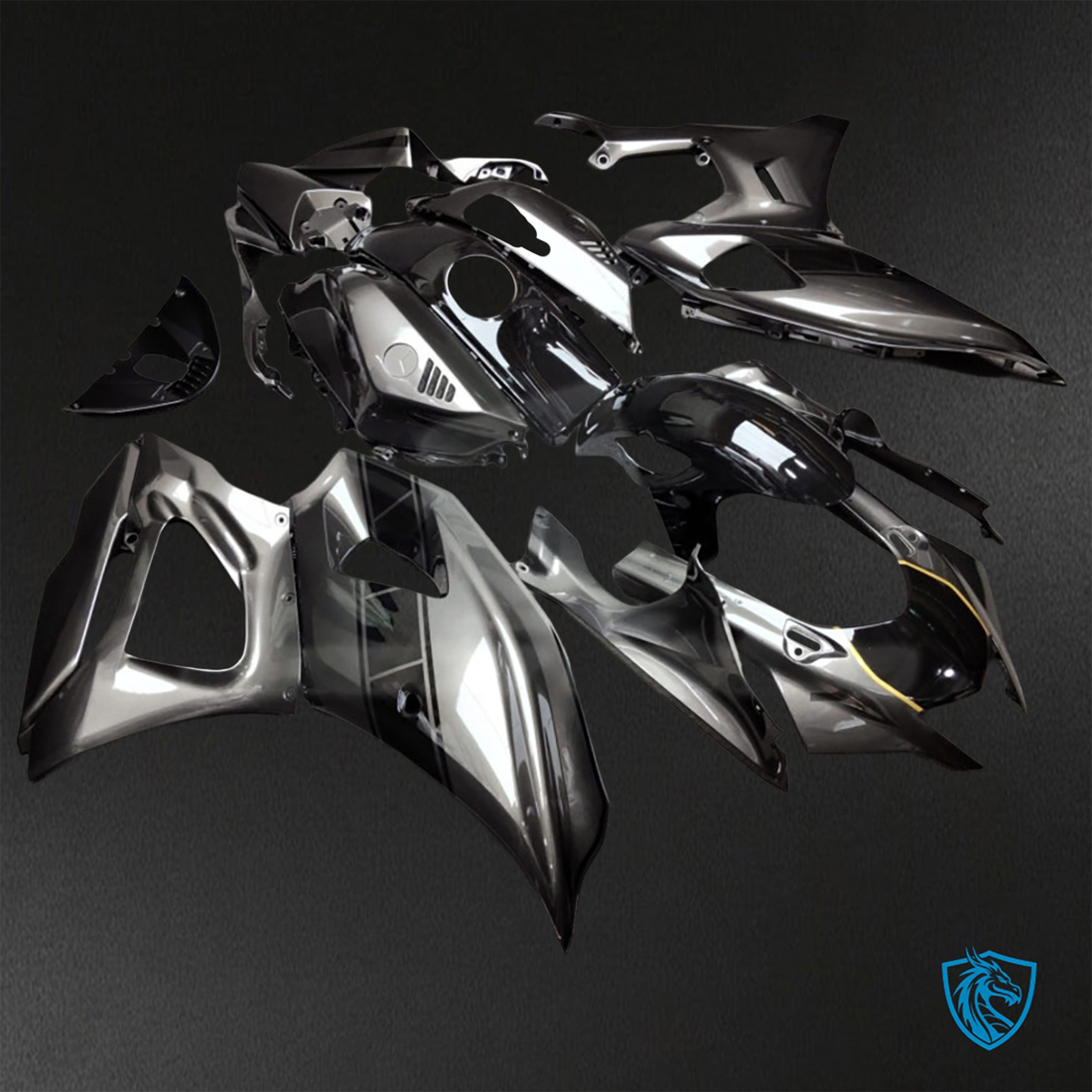 Yamaha R7 (2021-2025) Gloss Gray & Black - Custom ABS Fairing Kit