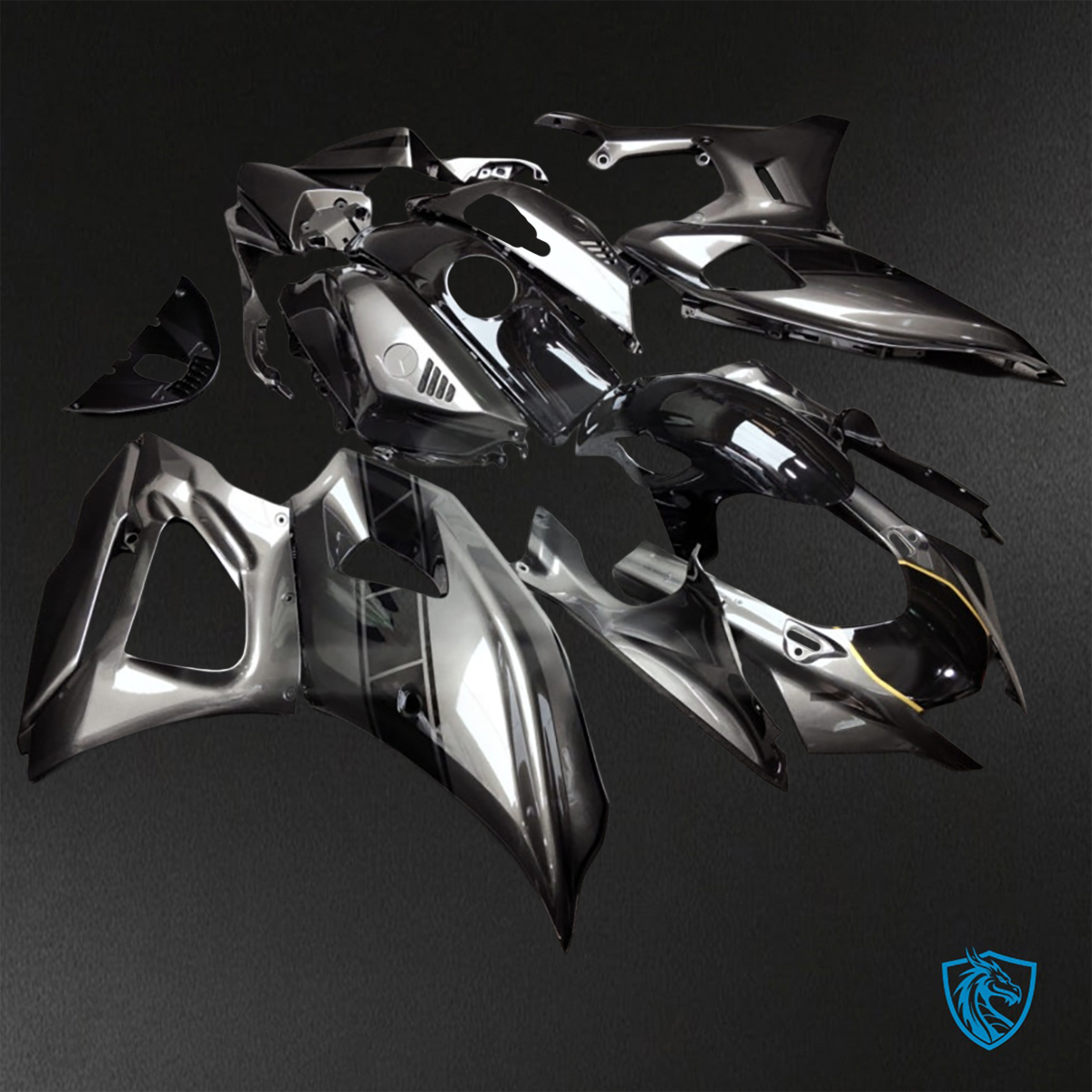 Yamaha R7 (2021-2025) Gloss Gray & Black - Custom ABS Fairing Kit