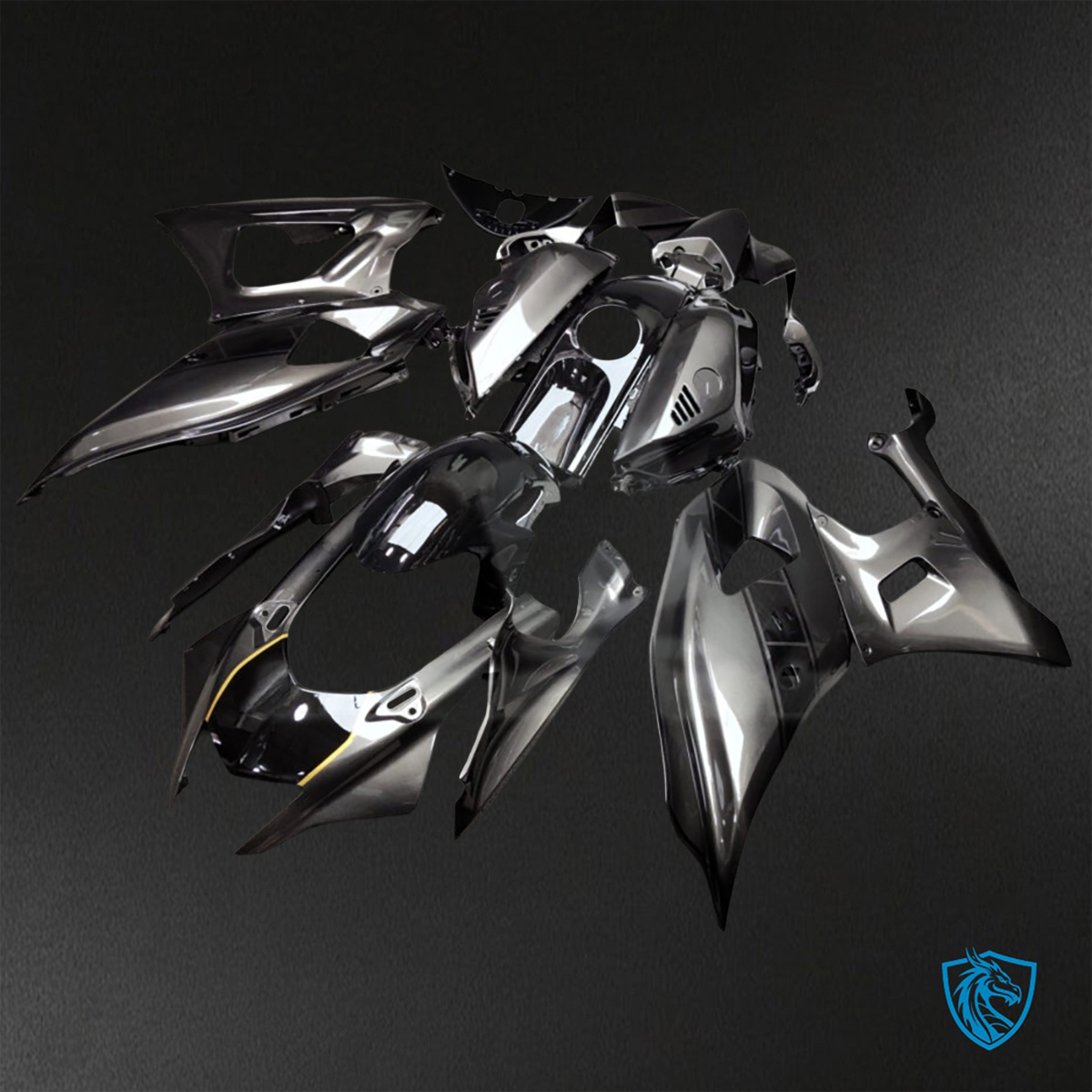 Yamaha R7 (2021-2025) Gloss Gray & Black - Custom ABS Fairing Kit