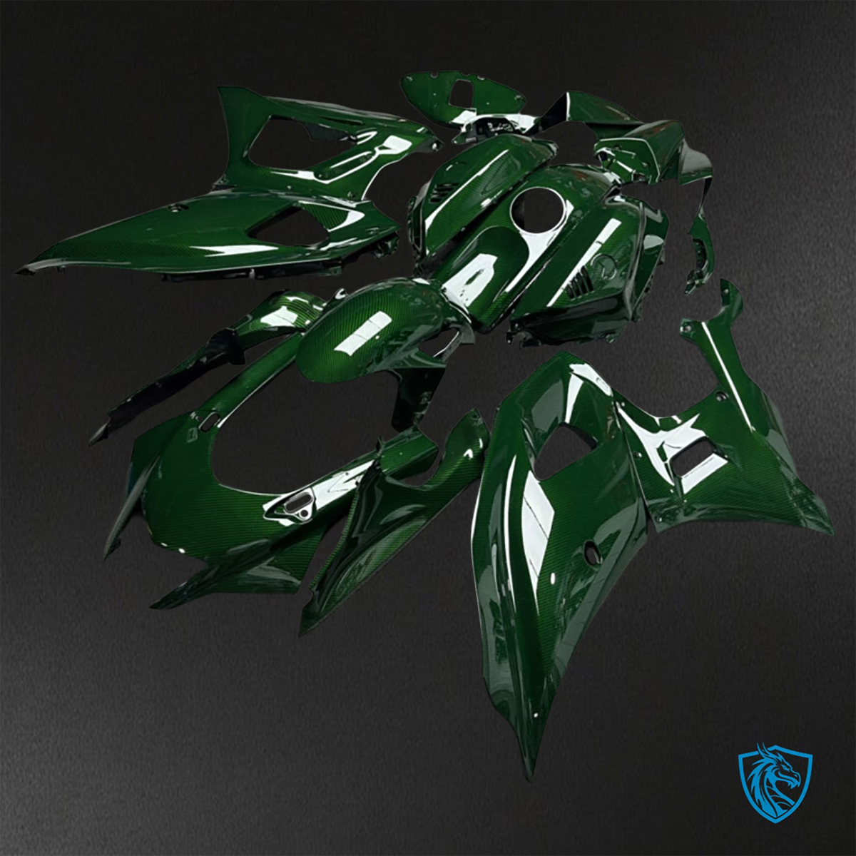 Yamaha R7 (2021-2025) Gloss Green Carbon Fiber ABS Bodywork - Fairings Kit