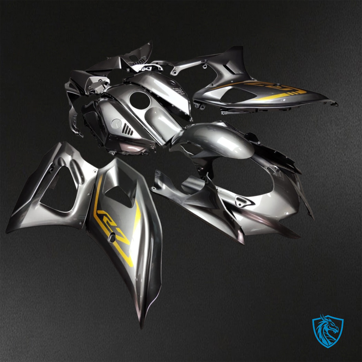 Yamaha R7 (2021-2025) Gloss Grey & Gold - Replacement Motorcycle Fairings Kit