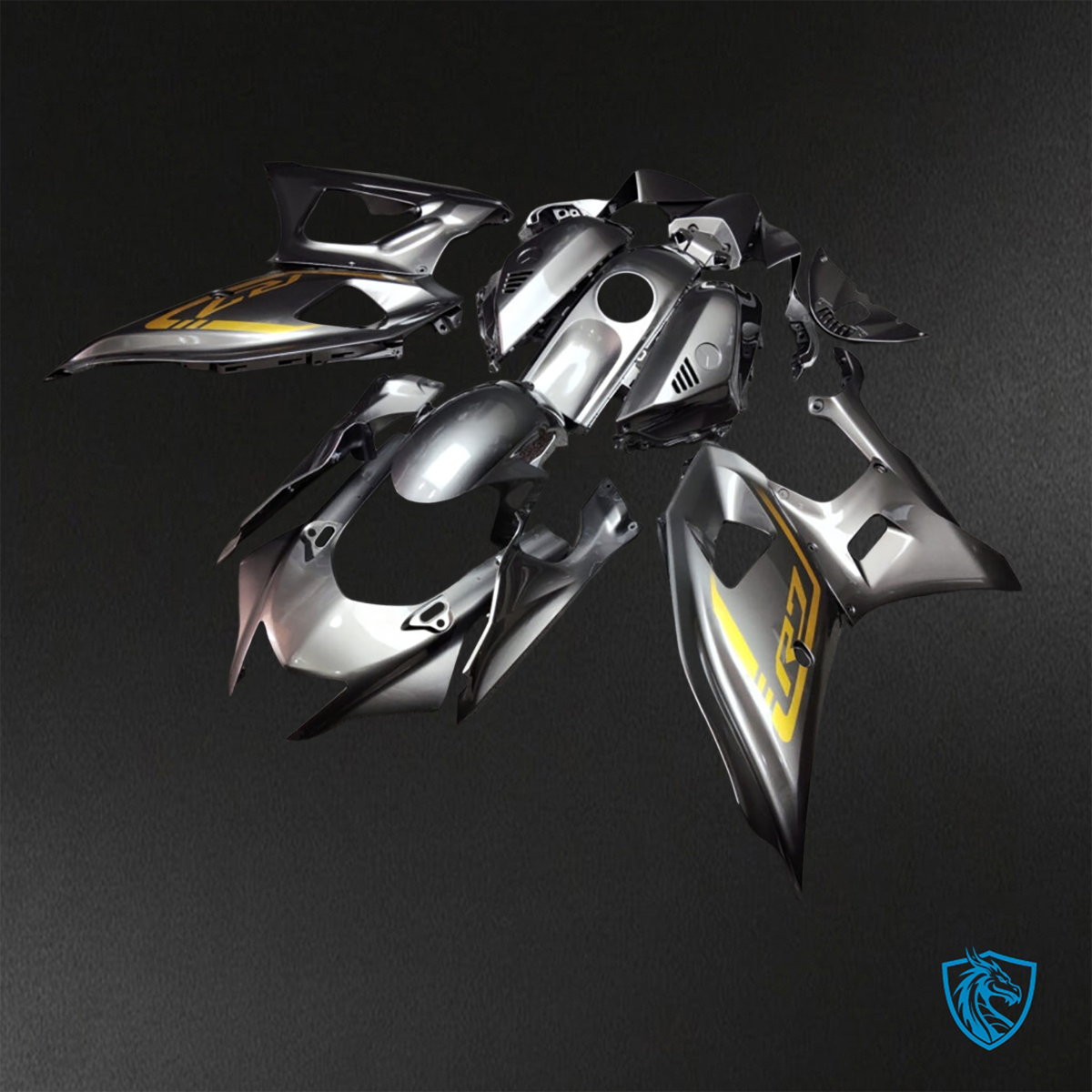 Yamaha R7 (2021-2025) Gloss Grey & Gold - Replacement Motorcycle Fairings Kit