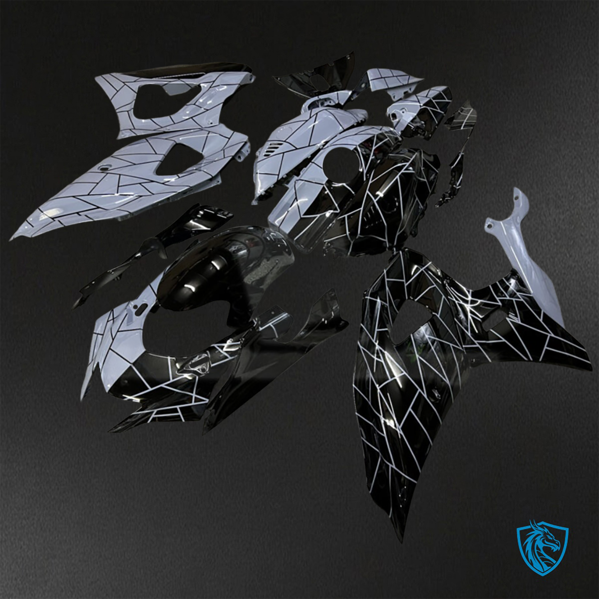 Yamaha R7 (2021-2025) Gloss Nardo Gray & Black Split - Custom ABS Fairing Kit