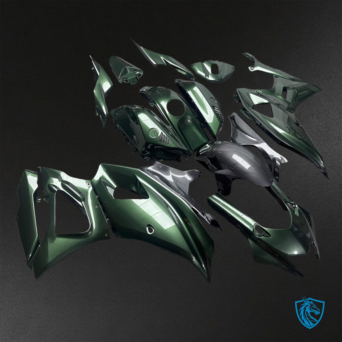 Yamaha R7 (2021-2025) Gloss Olive Green Carbon Fiber - Replacement Motorcycle Fairings Kit