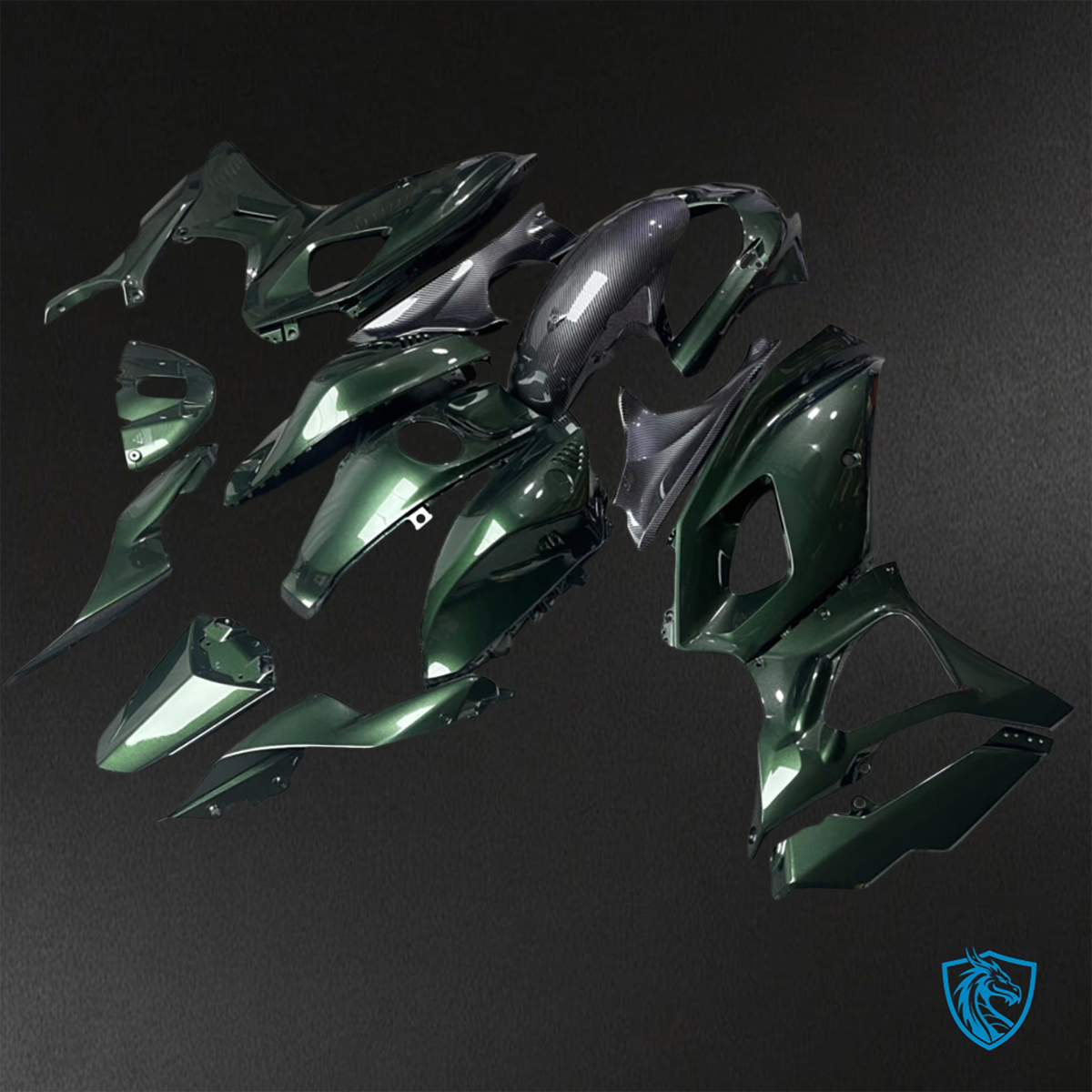 Yamaha R7 (2021-2025) Gloss Olive Green Carbon Fiber - Replacement Motorcycle Fairings Kit