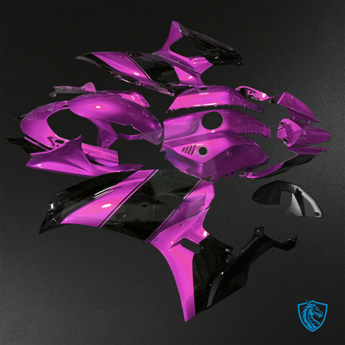 Yamaha R7 (2021-2025) Gloss Pink & Black Fairings Kit - Aftermarket ABS Bodywork