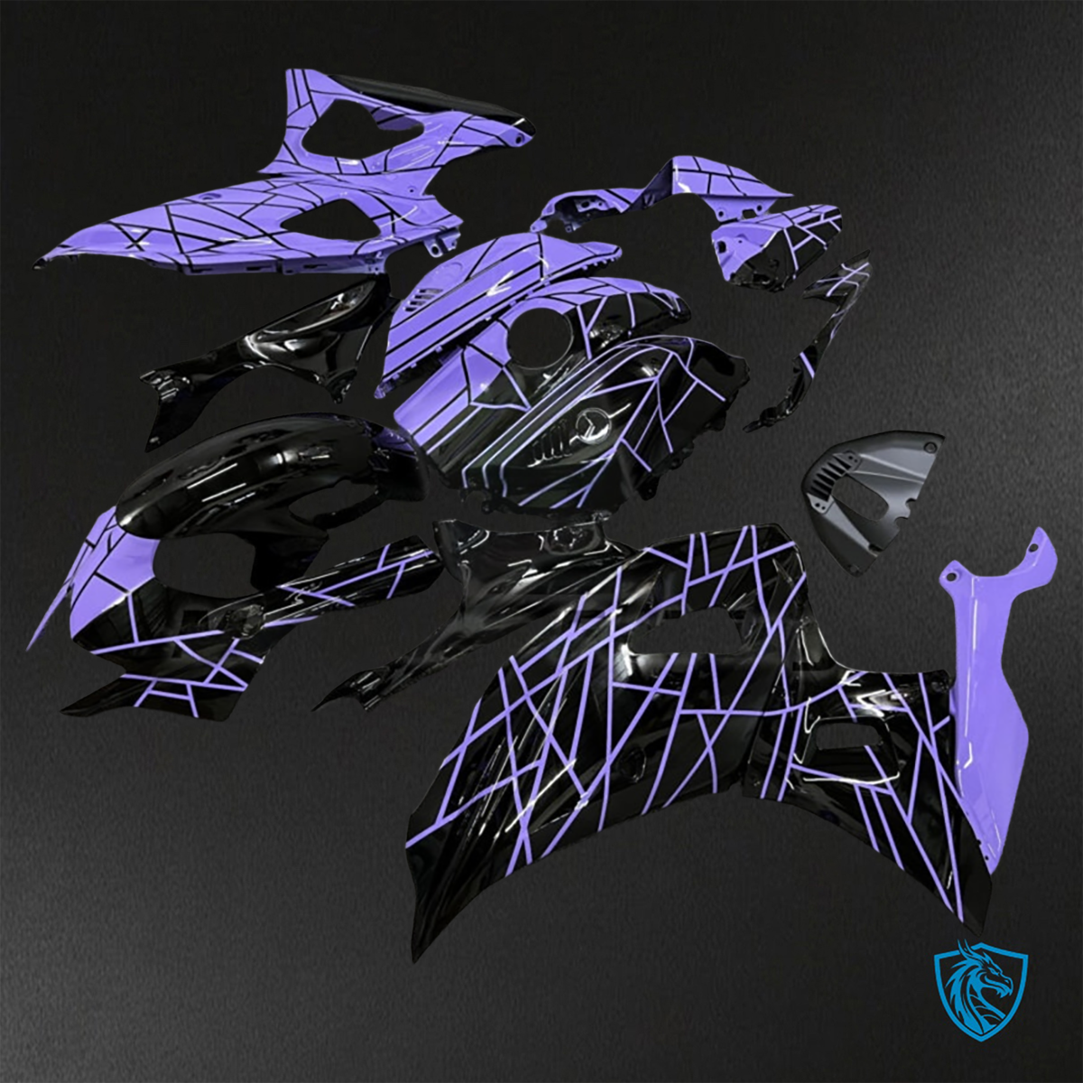 Yamaha R7 (2021-2025) Gloss Purple & Black - Replacement Motorcycle Fairings Kit