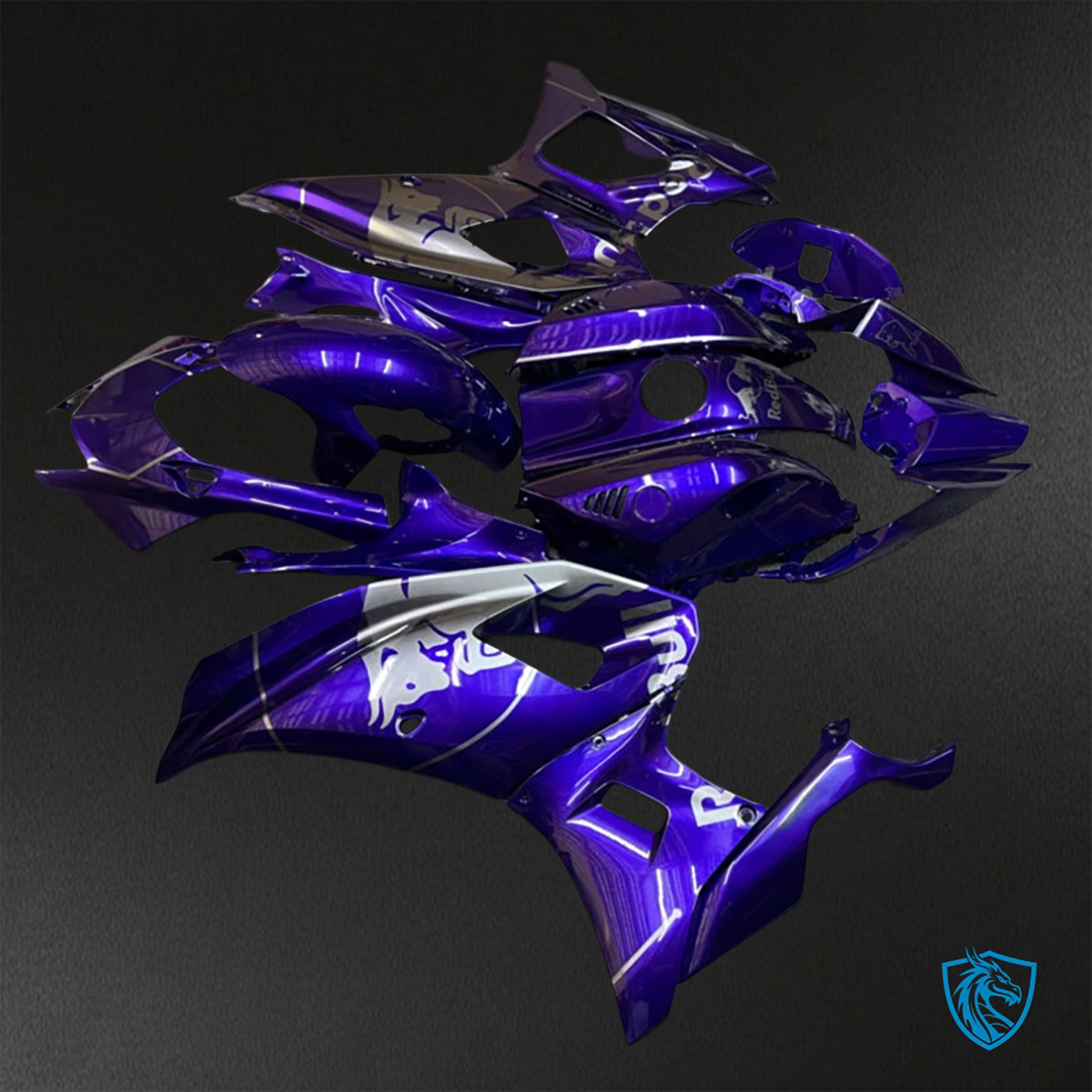 Yamaha R7 (2021-2025) Gloss Purple & Silver Bull Fairings Kit - Aftermarket ABS Bodywork