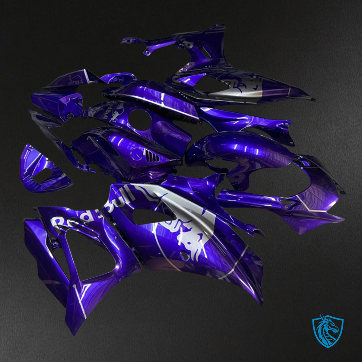Yamaha R7 (2021-2025) Gloss Purple & Silver Bull Fairings Kit - Aftermarket ABS Bodywork