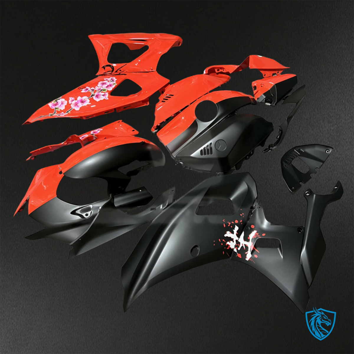 Yamaha R7 (2021-2025) Gloss Red & Matte Black - Replacement Motorcycle Fairings Kit