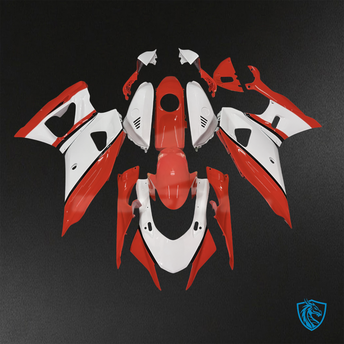 Yamaha R7 (2021-2025) Gloss Red & White Fairings Kit - Aftermarket ABS Bodywork