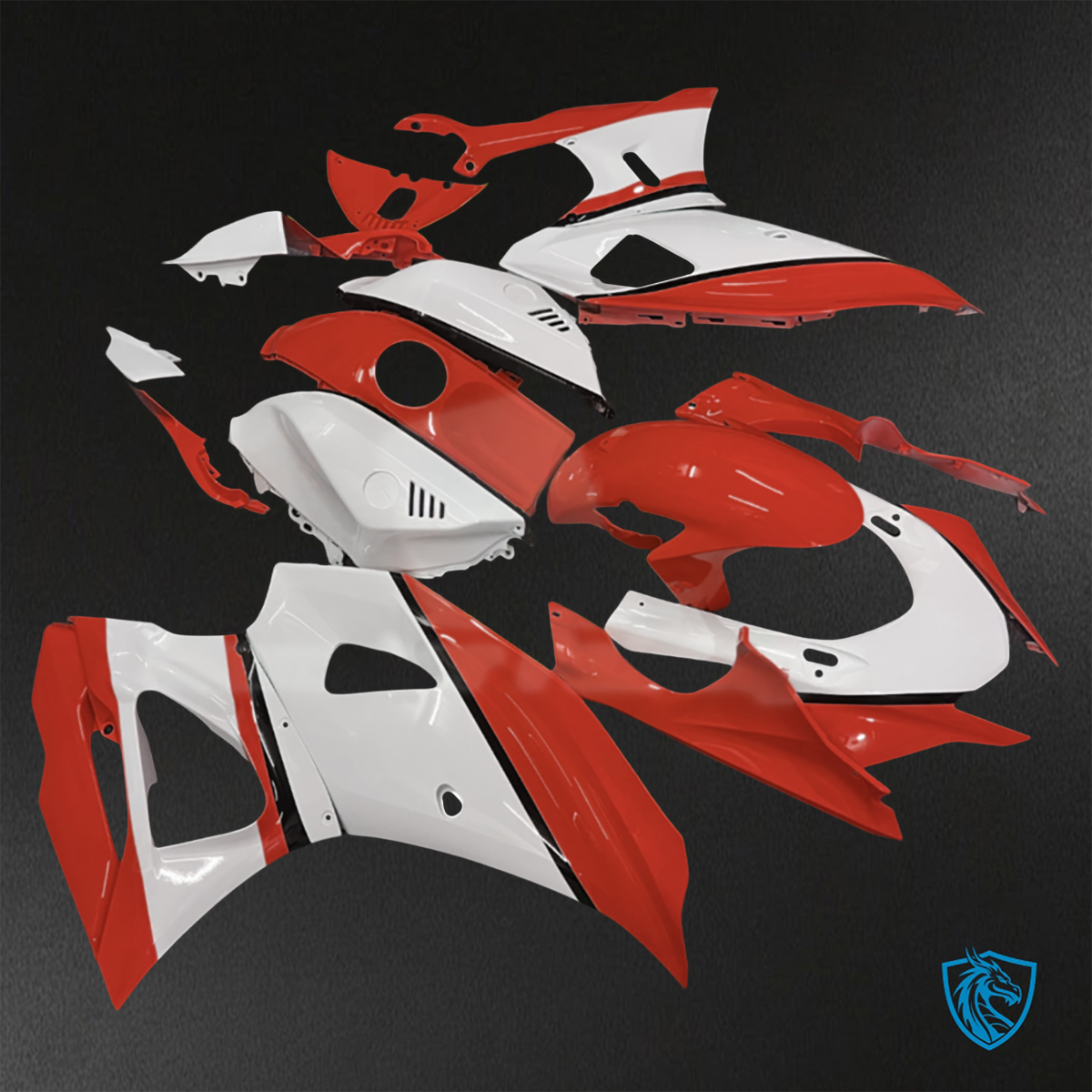 Yamaha R7 (2021-2025) Gloss Red & White Fairings Kit - Aftermarket ABS Bodywork