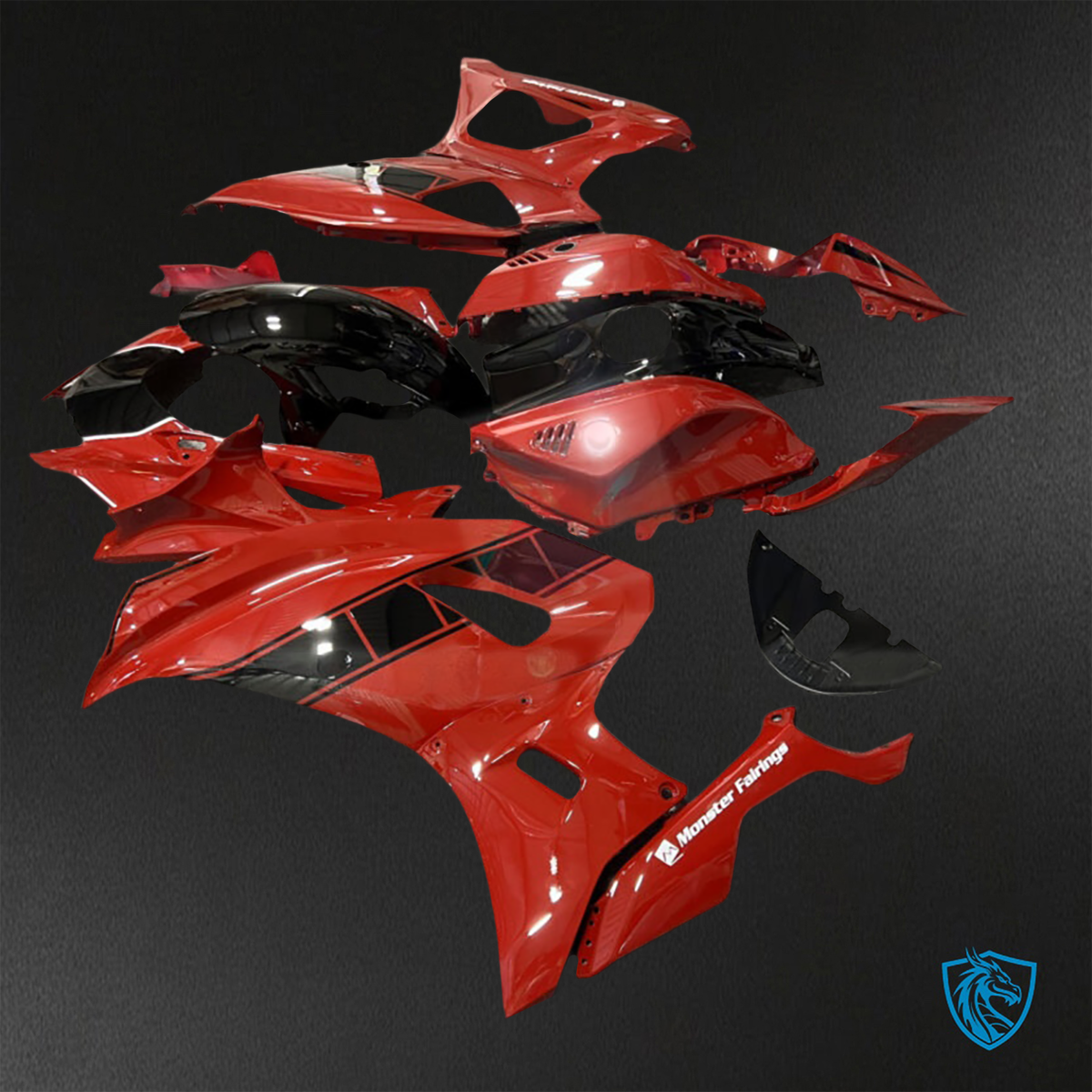 Yamaha R7 (2021-2025) Gloss Red & Black - Custom ABS Fairing Kit