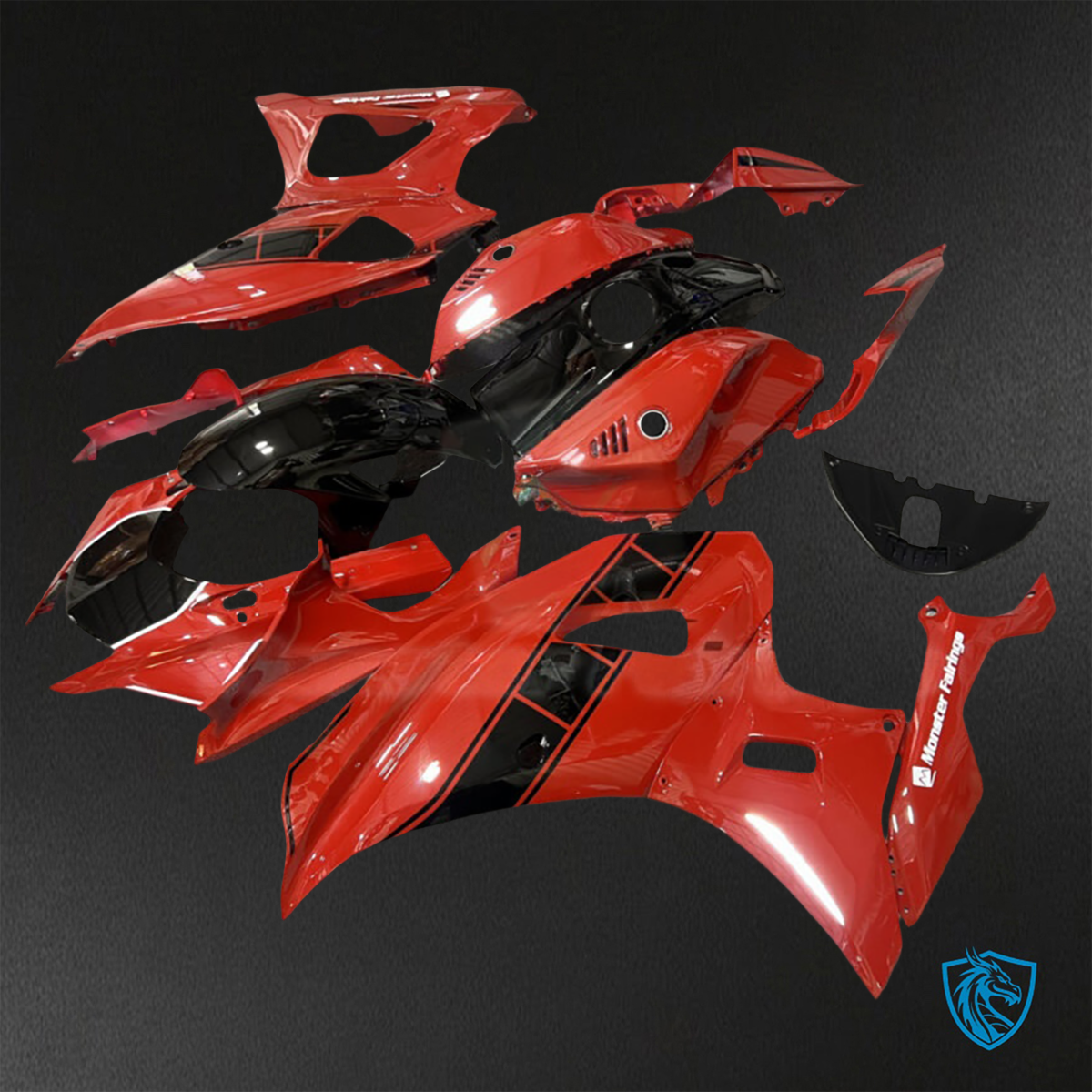 Yamaha R7 (2021-2025) Gloss Red & Black - Custom ABS Fairing Kit