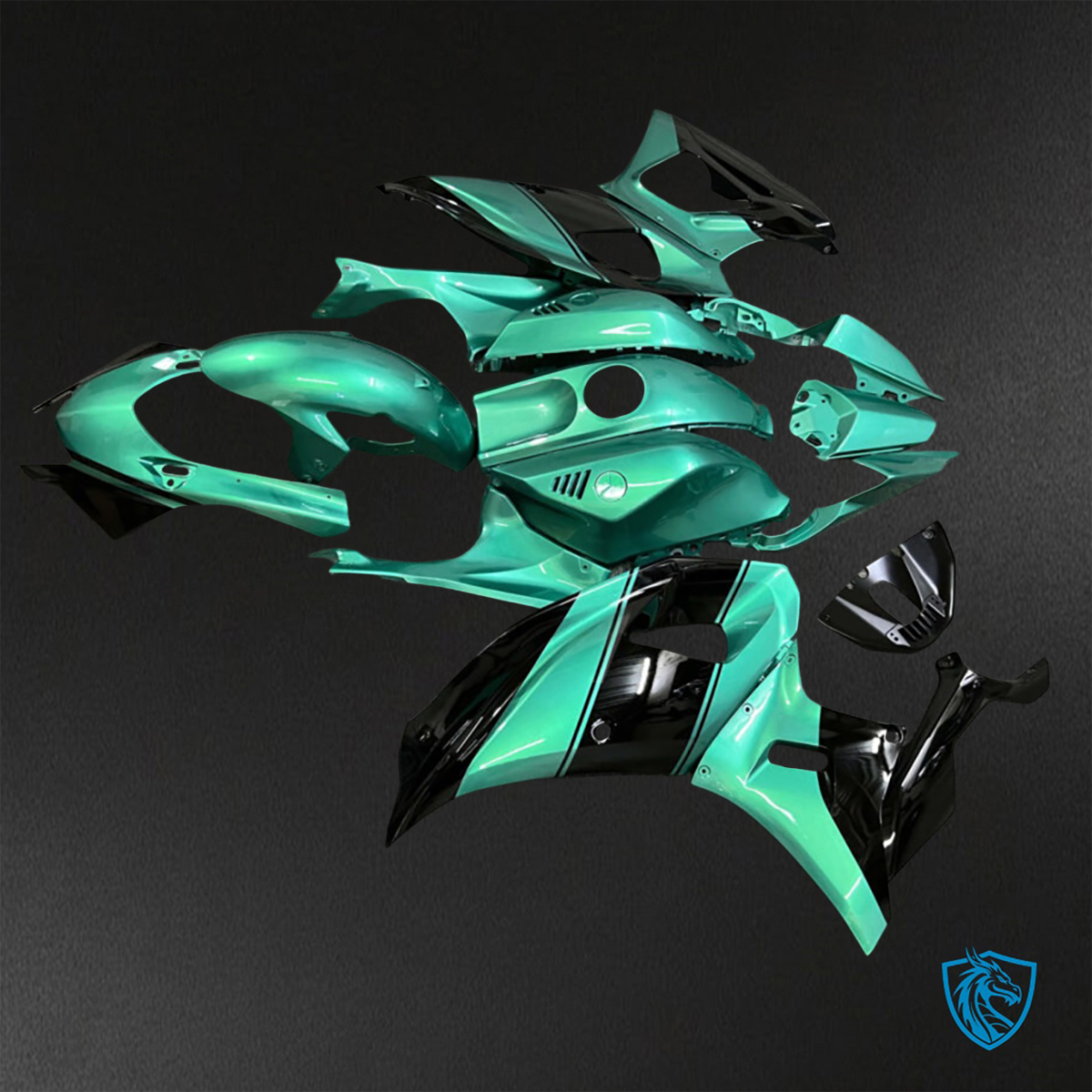 Yamaha R7 (2021-2025) Gloss Teal & Black - Replacement Motorcycle Fairings Kit