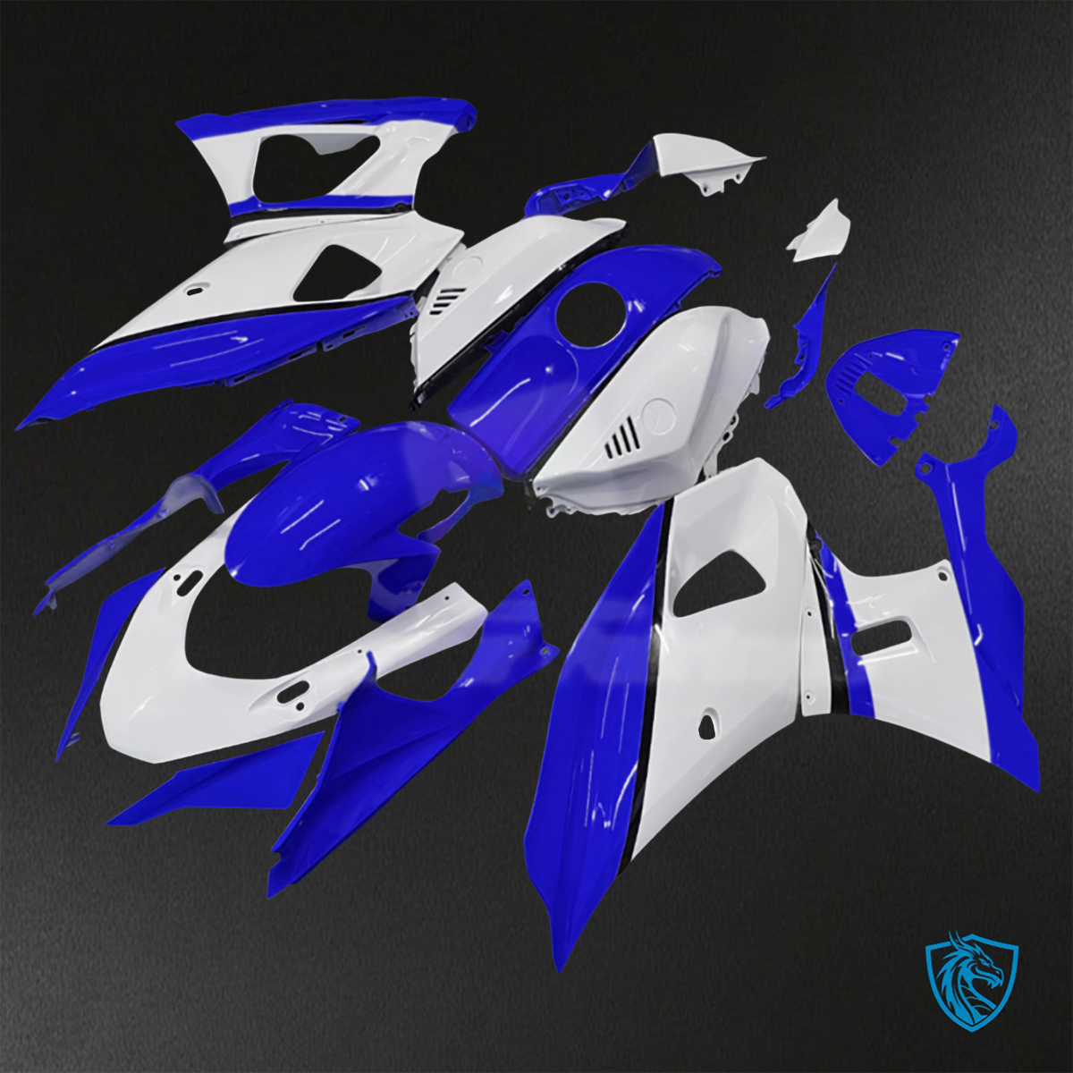 Yamaha R7 (2021-2025) Gloss White & Blue - Replacement Motorcycle Fairings Kit