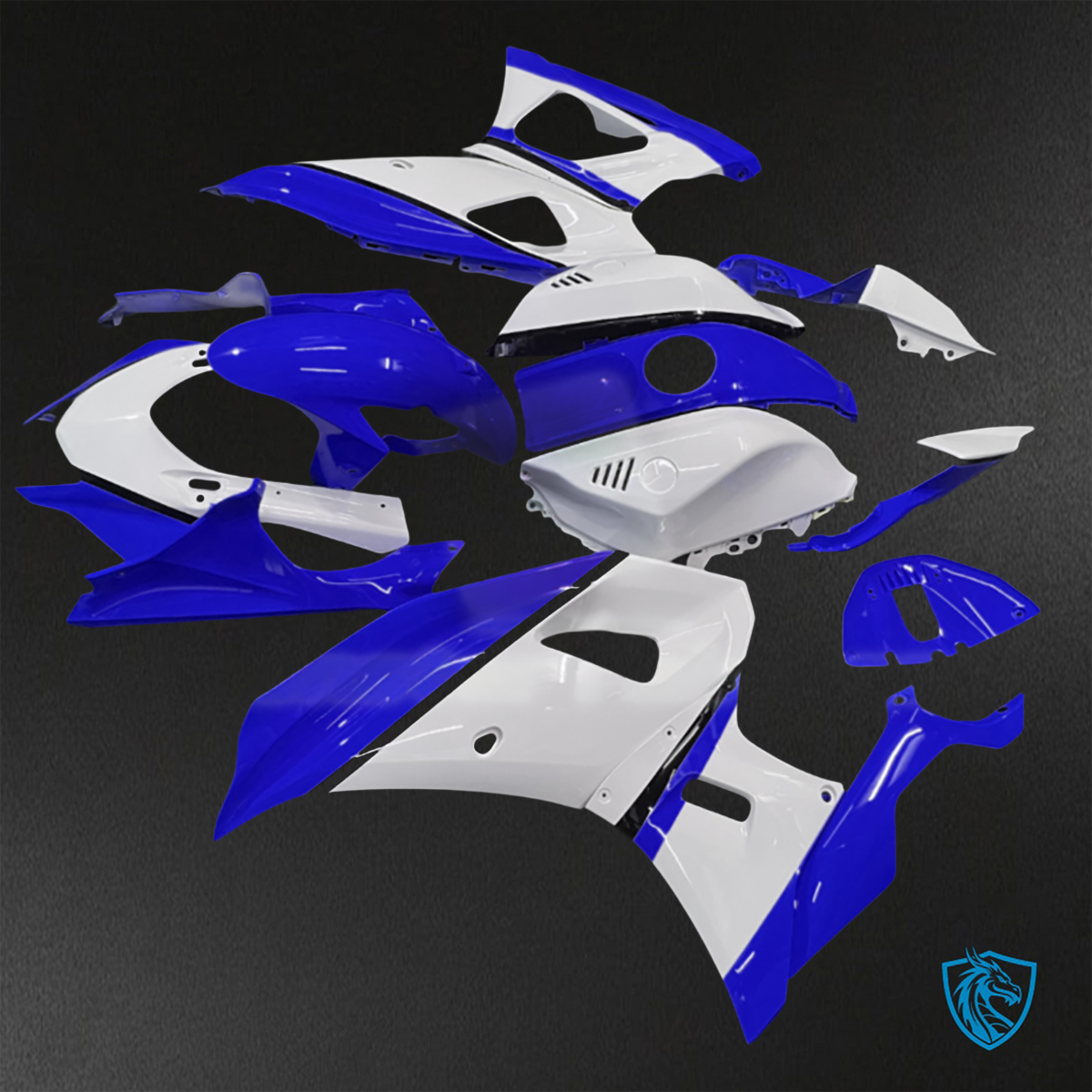 Yamaha R7 (2021-2025) Gloss White & Blue - Replacement Motorcycle Fairings Kit