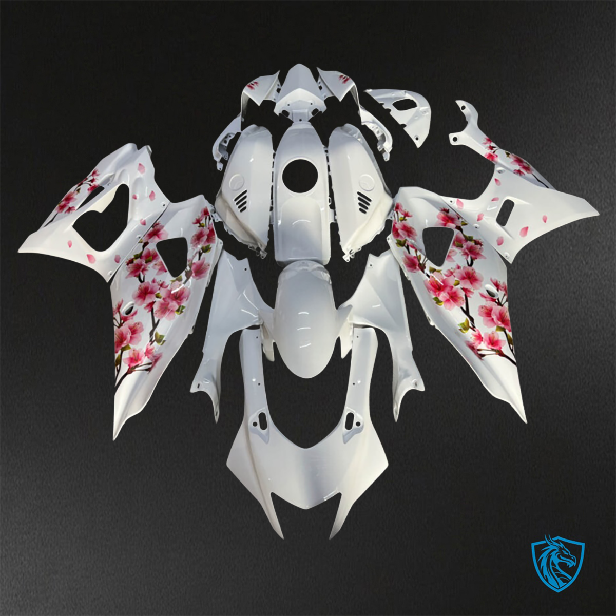 Yamaha R7 (2021-2025) Gloss White Cherry Blossom - Custom ABS Fairing Kit