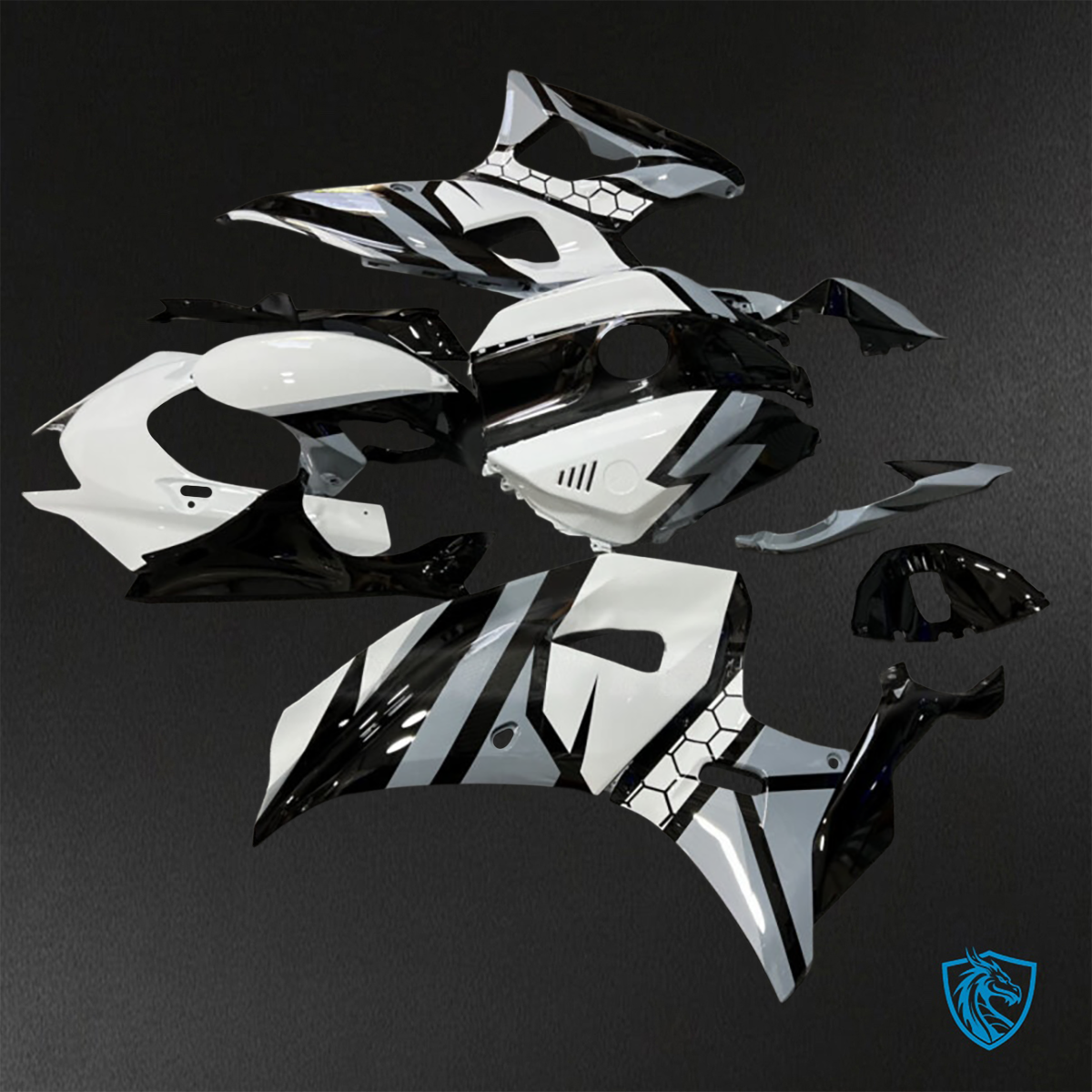 Yamaha R7 (2021-2025) Gloss White, Gray & Black ABS Bodywork - Fairings Kit