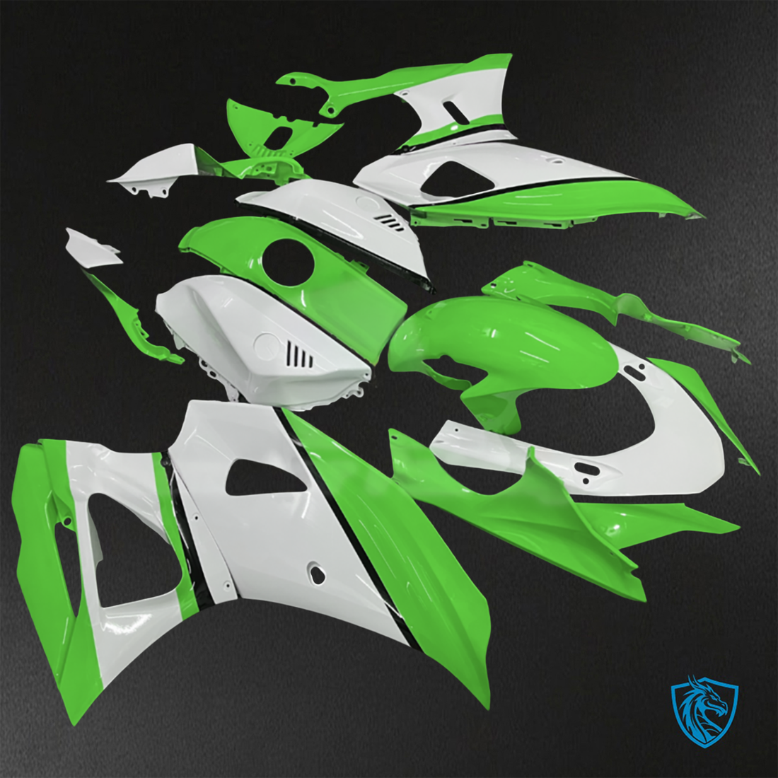 Yamaha R7 (2021-2025) Gloss White & Green - Replacement Motorcycle Fairings Kit