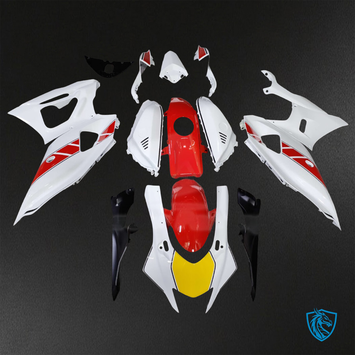 Yamaha R7 (2021-2025) Gloss White & Red - Custom ABS Fairing Kit