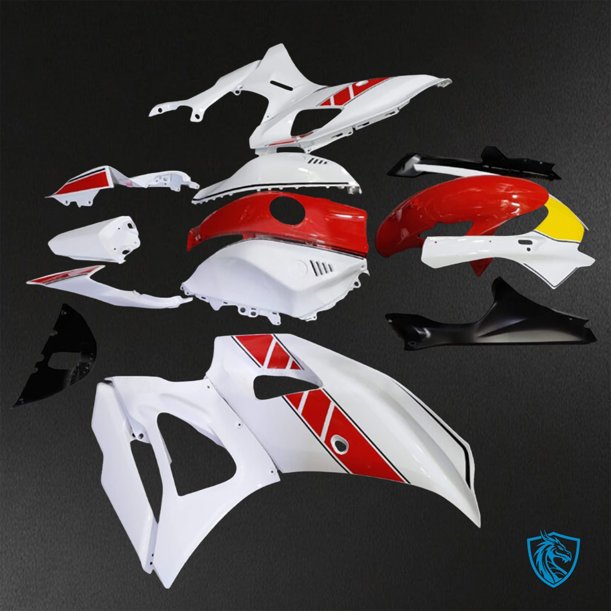 Yamaha R7 (2021-2025) Gloss White & Red - Custom ABS Fairing Kit