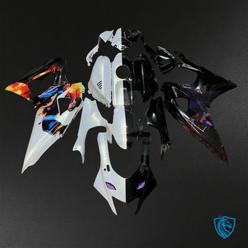 Yamaha R7 (2021-2025) Gloss White & Black Metallic Anime Split - Custom ABS Fairing Kit