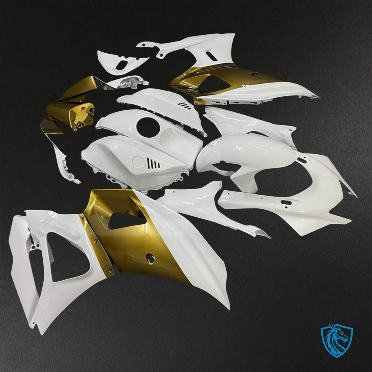 Yamaha R7 (2021-2025) Gloss White & Gold ABS Bodywork - Fairings Kit