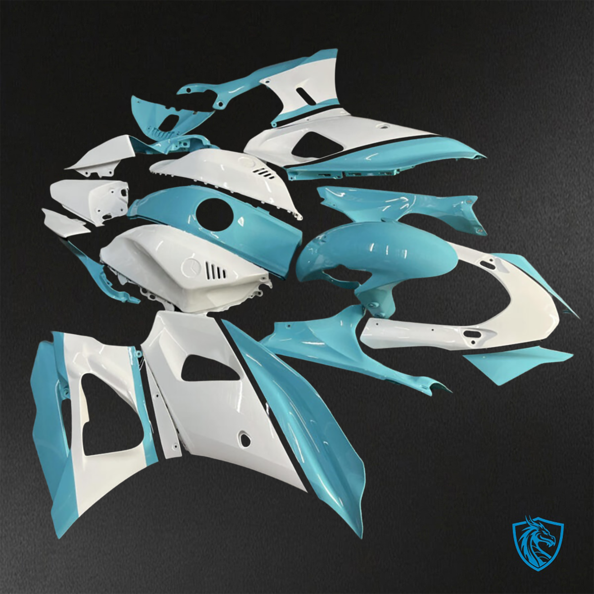 Yamaha R7 (2021-2025) Gloss White & Light Blue - Replacement Motorcycle Fairings Kit