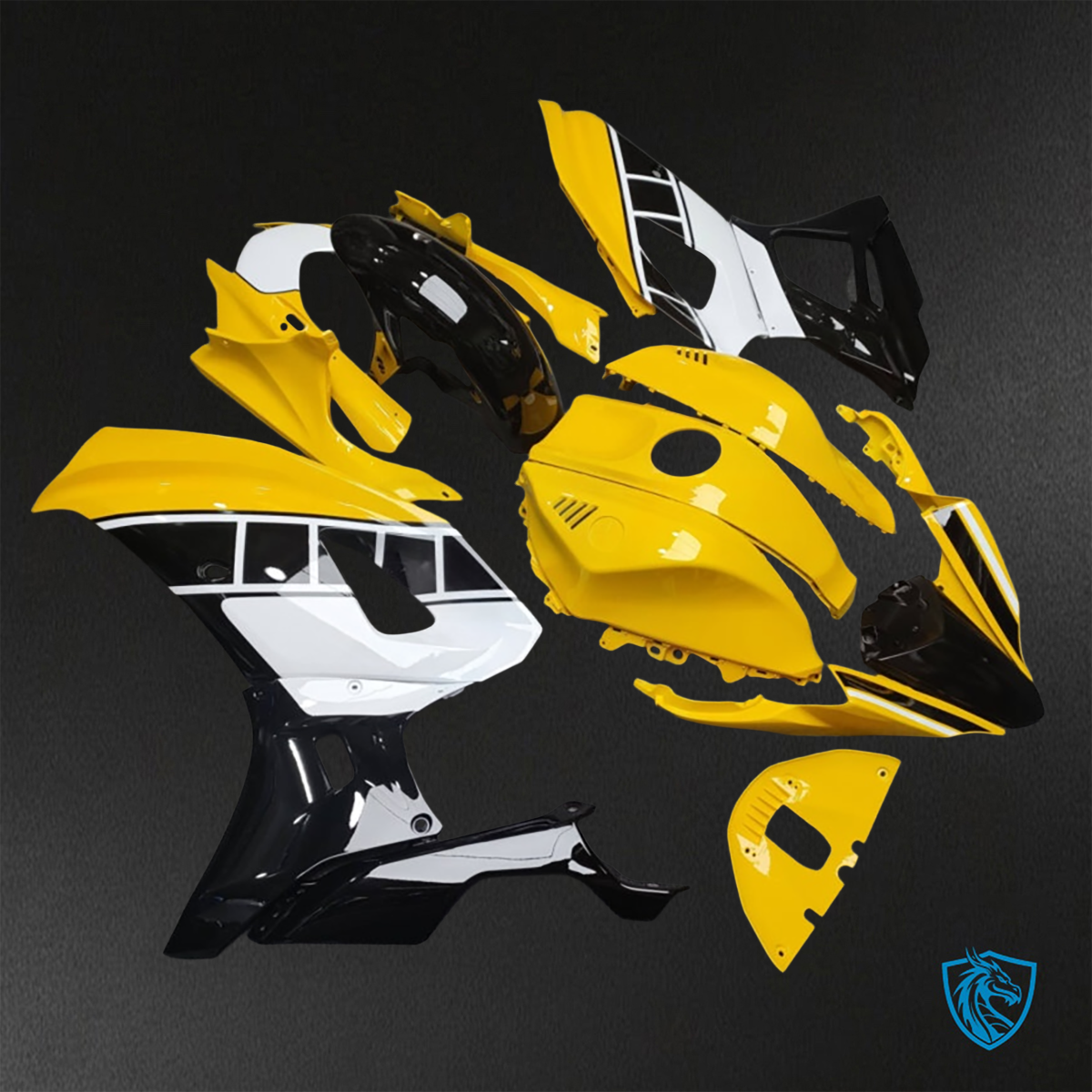 Yamaha R7 (2021-2025) Gloss Yellow, Black & White - Replacement Motorcycle Fairings Kit