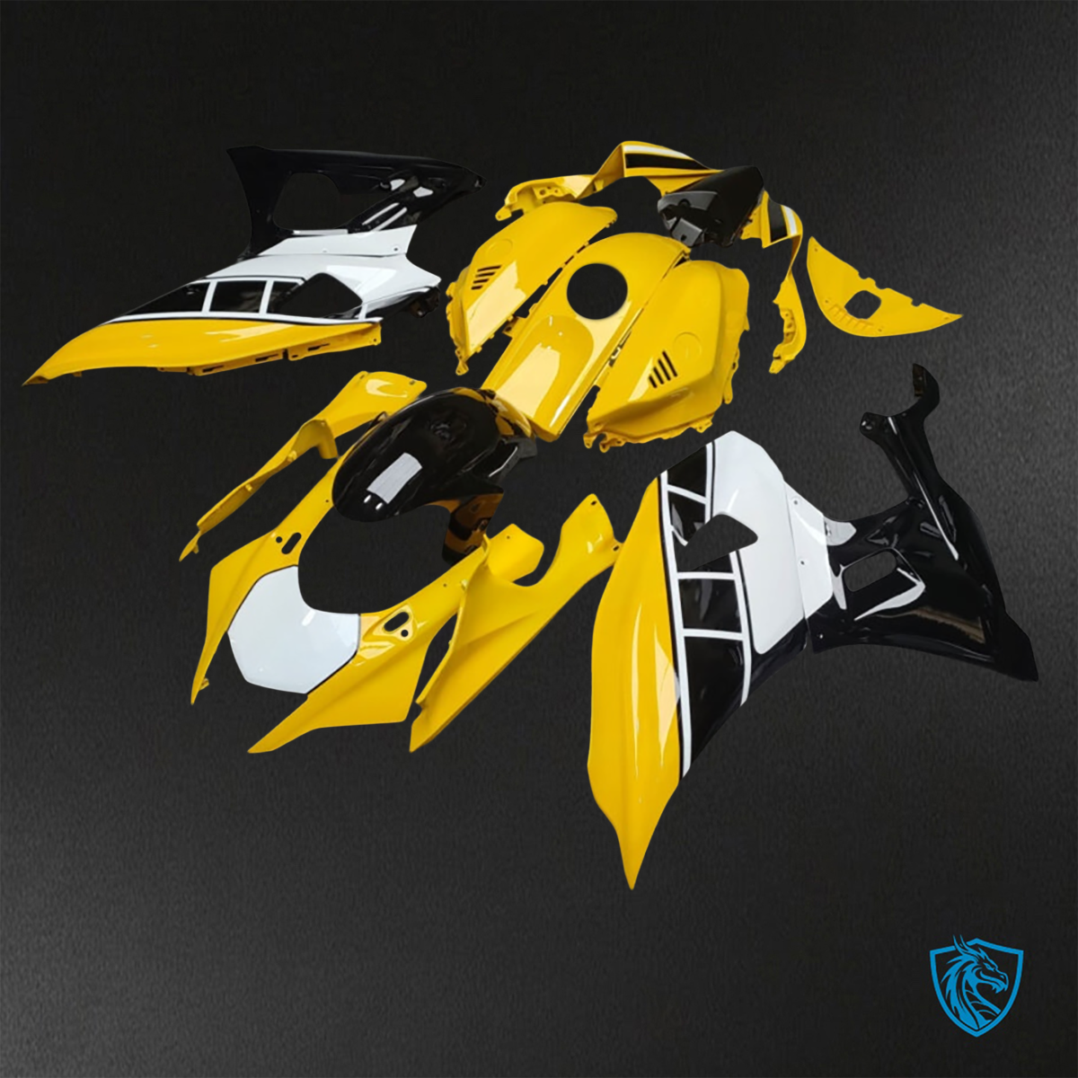 Yamaha R7 (2021-2025) Gloss Yellow, Black & White - Replacement Motorcycle Fairings Kit