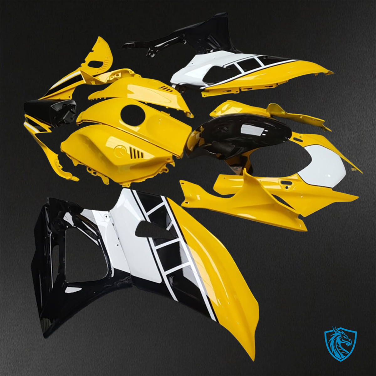 Yamaha R7 (2021-2025) Gloss Yellow, Black & White - Replacement Motorcycle Fairings Kit