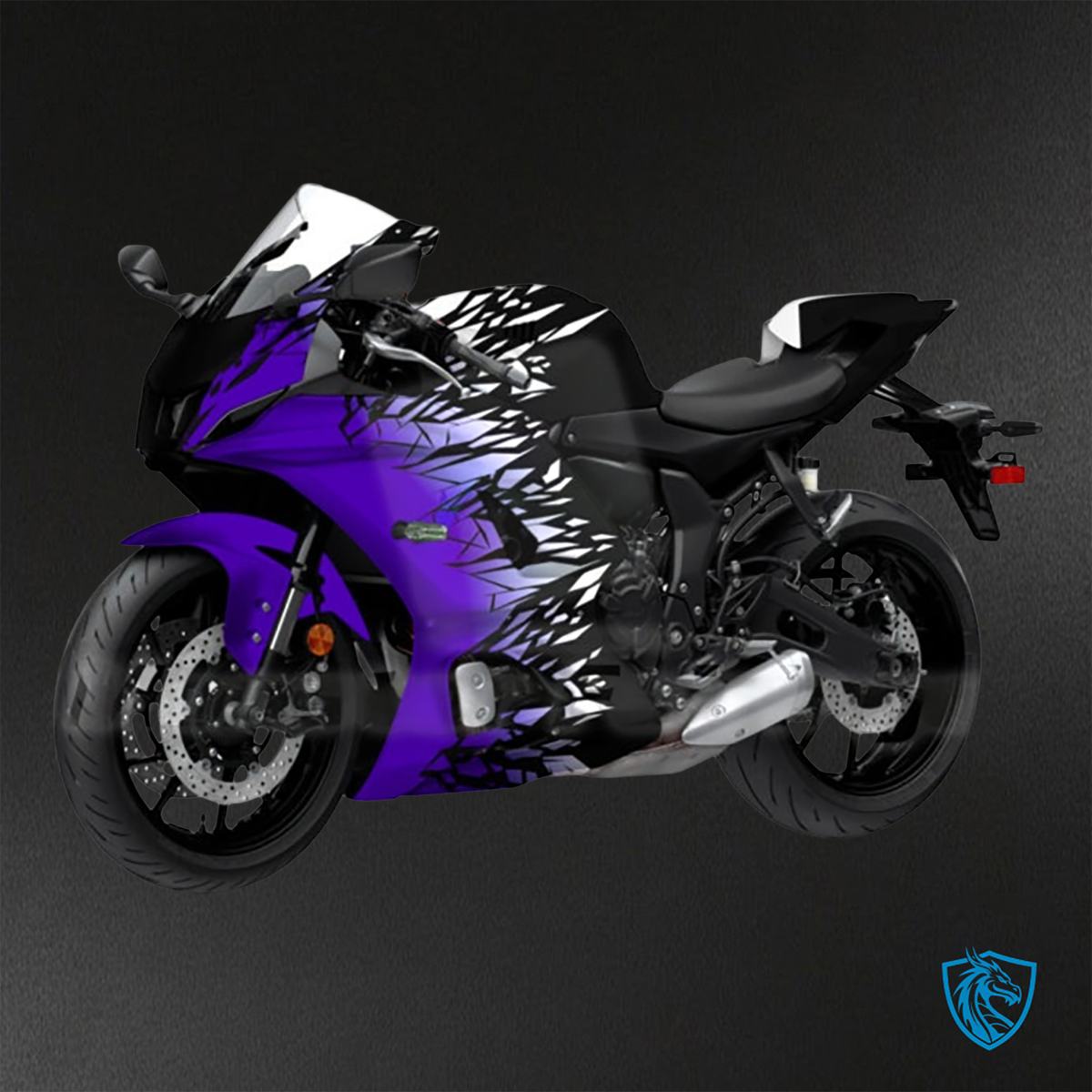 Yamaha R7 (2021-2025) Matte Black, Gloss Purple & White ABS Bodywork - Fairings Kit
