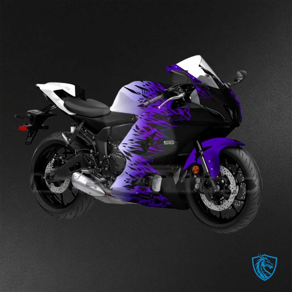 Yamaha R7 (2021-2025) Matte Black, Gloss Purple & White ABS Bodywork - Fairings Kit