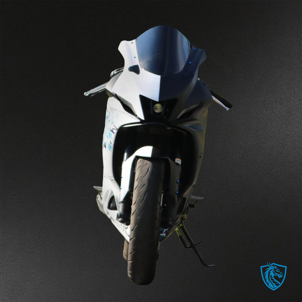 Yamaha R7 (2021-2025) Black, White & Blue Cherry Blossom - Replacement Motorcycle Fairings Kit