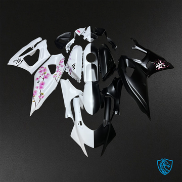 Yamaha R7 (2021-2025) Black, White & Purple Cherry Blossom - Replacement Motorcycle Fairings Kit