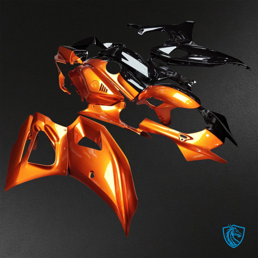 Yamaha R7 (2021-2025) Metallic Orange & Black Split - Replacement Motorcycle Fairings Kit
