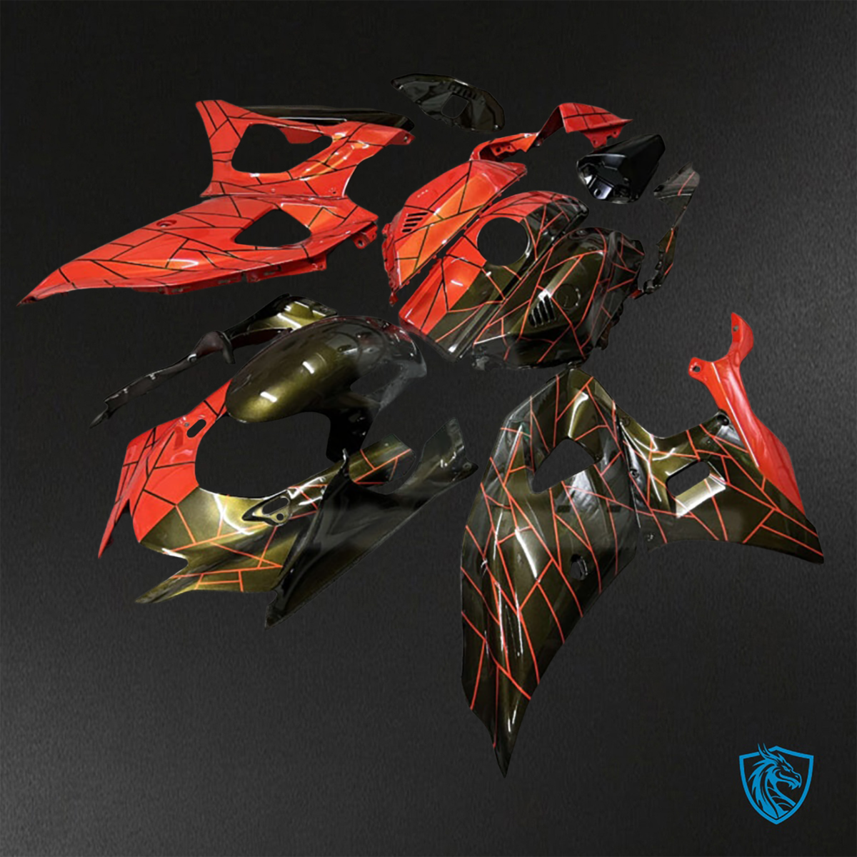 Yamaha R7 (2021-2025) Red & Black Split Pattern ABS Bodywork - Fairings Kit