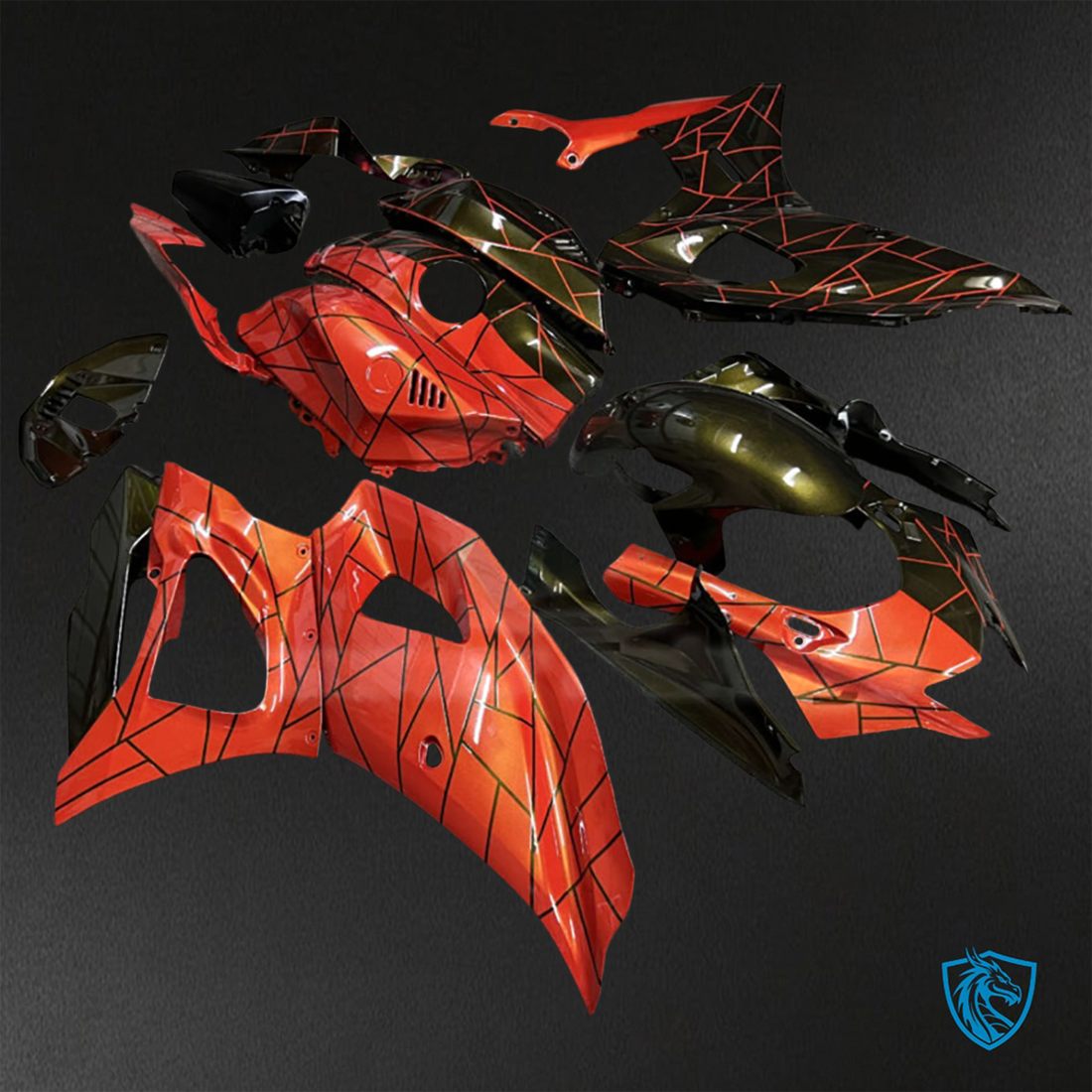 Yamaha R7 (2021-2025) Red & Black Split Pattern ABS Bodywork - Fairings Kit
