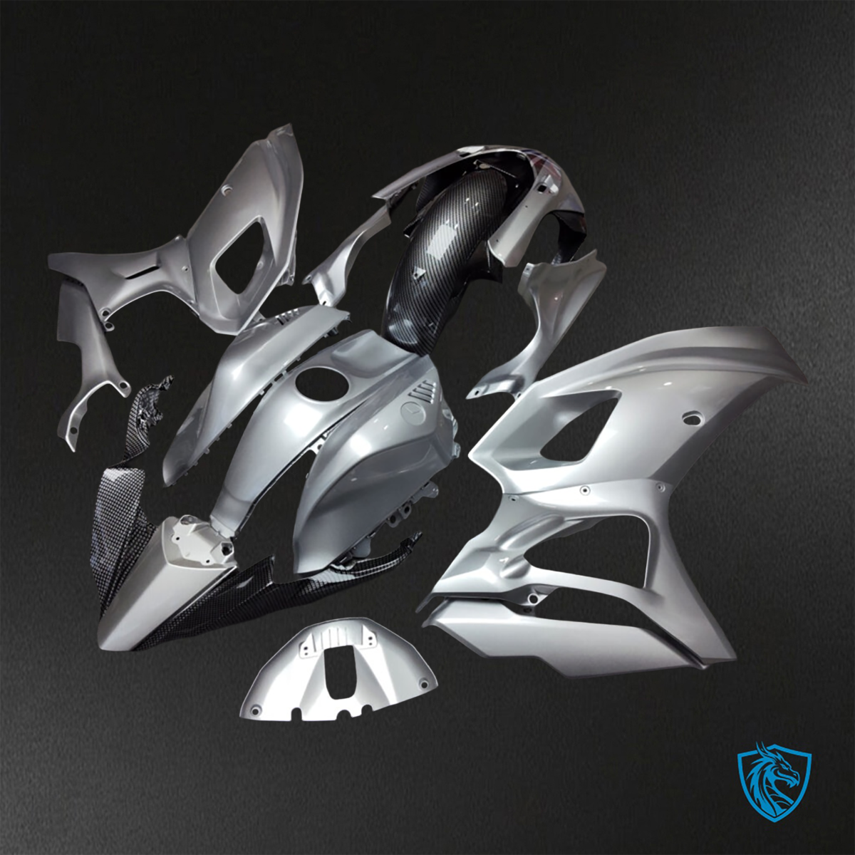 Yamaha R7 (2021-2025) Silver Metallic Carbon Fiber - Replacement Motorcycle Fairings Kit
