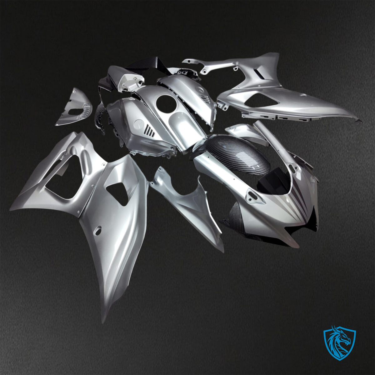 Yamaha R7 (2021-2025) Silver Metallic Carbon Fiber - Replacement Motorcycle Fairings Kit