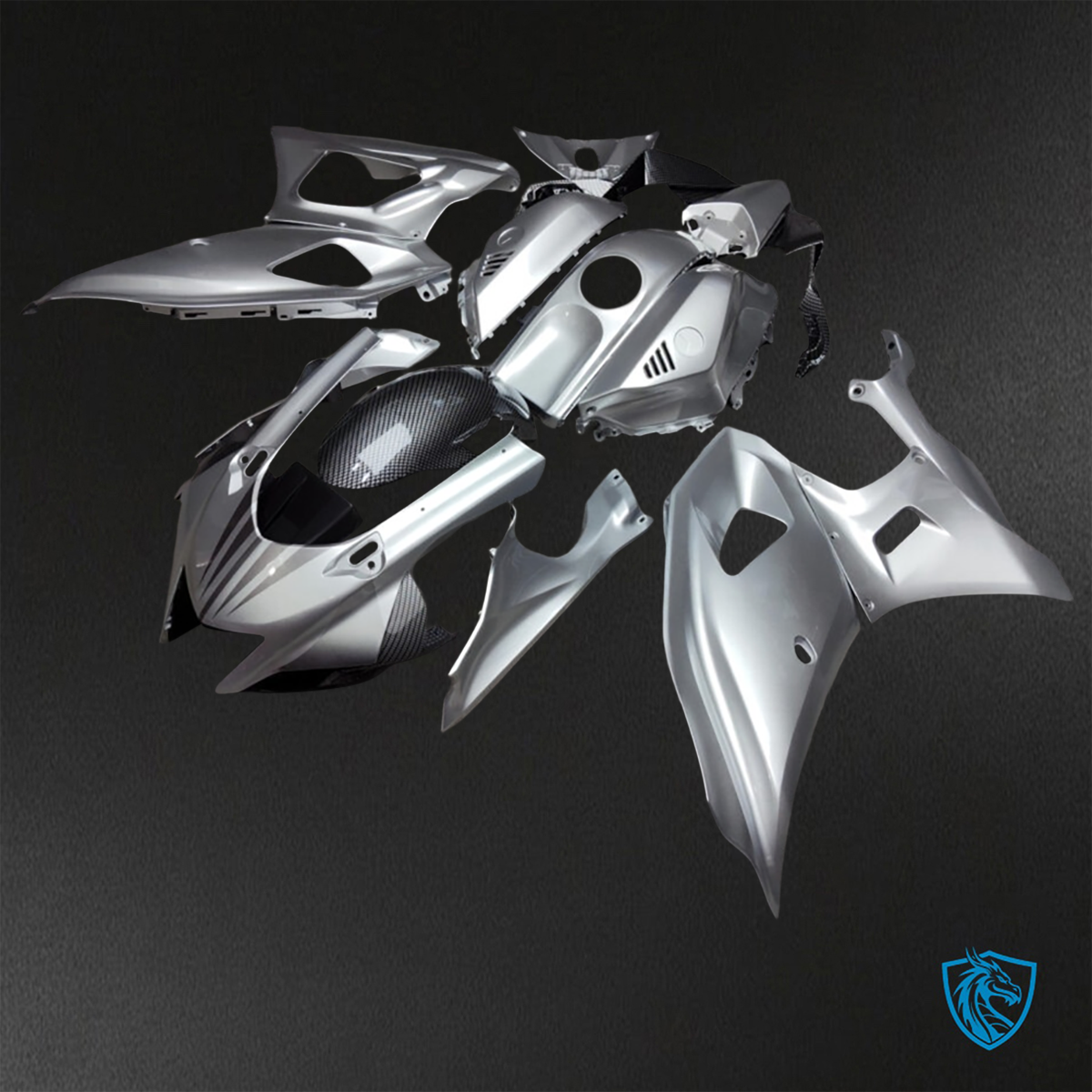Yamaha R7 (2021-2025) Silver Metallic Carbon Fiber - Replacement Motorcycle Fairings Kit