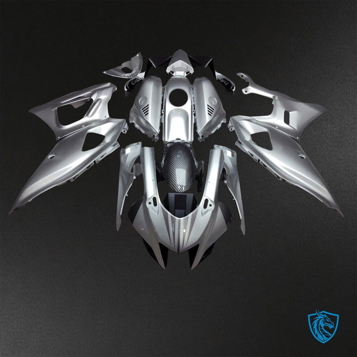 Yamaha R7 (2021-2025) Silver Metallic Carbon Fiber - Replacement Motorcycle Fairings Kit