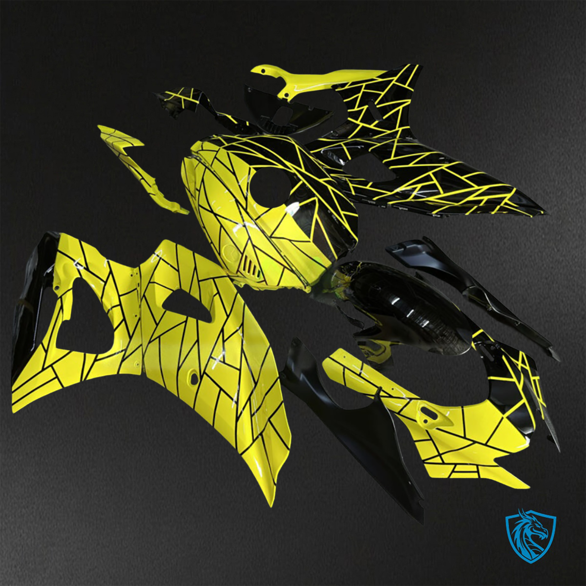 Yamaha R7 (2021-2025) Yellow & Black Split Pattern - Custom ABS Fairing Kit
