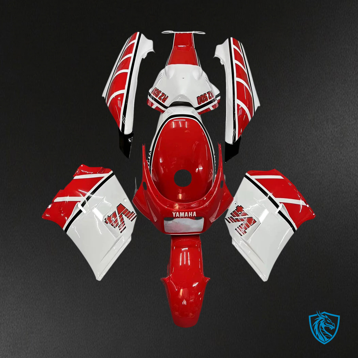 Yamaha RZV-RD500 (1985-1987) White & Red - MERGEment Motorcycle Fairings Kit