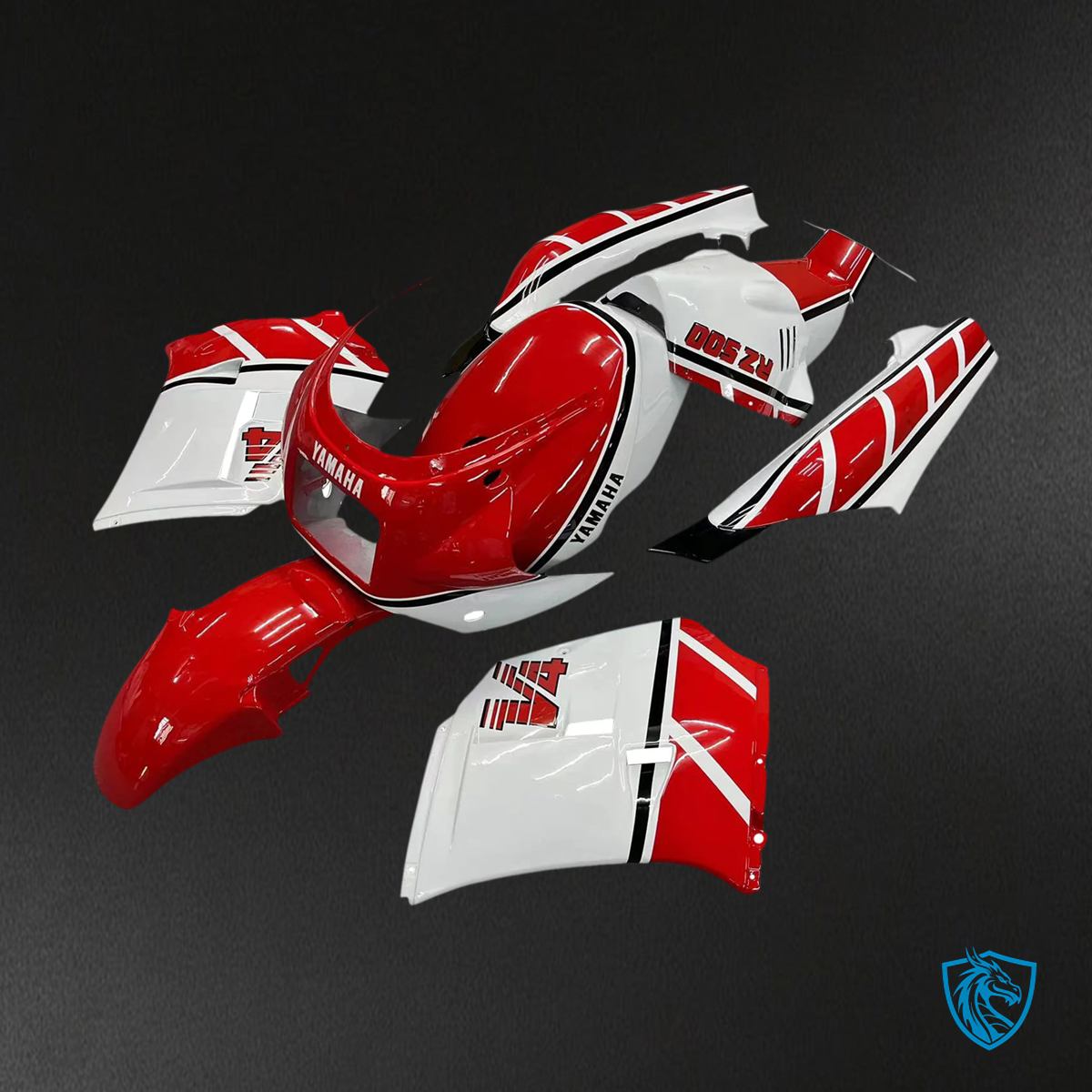 Yamaha RZV-RD500 (1985-1987) White & Red - MERGEment Motorcycle Fairings Kit